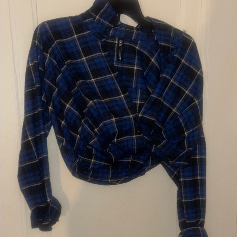 Blue Plaid Long Sleeve Shirt